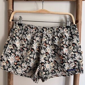 Patagonia Women's Floral Barely Baggies - Black, White, and Orange